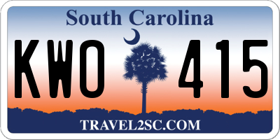 SC license plate KWO415