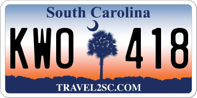 SC license plate KWO418