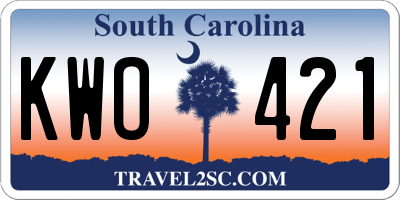 SC license plate KWO421