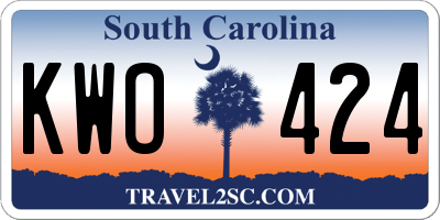 SC license plate KWO424