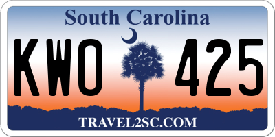 SC license plate KWO425