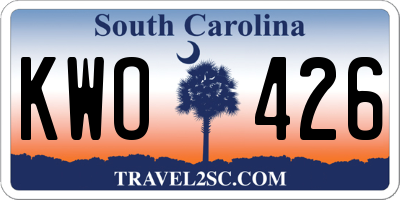 SC license plate KWO426