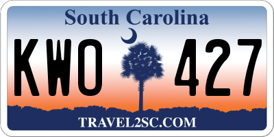SC license plate KWO427