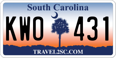 SC license plate KWO431