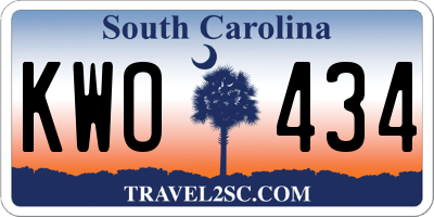 SC license plate KWO434