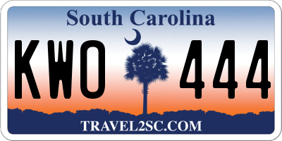 SC license plate KWO444
