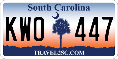 SC license plate KWO447