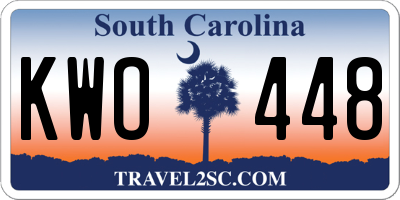 SC license plate KWO448