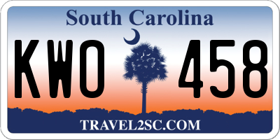 SC license plate KWO458
