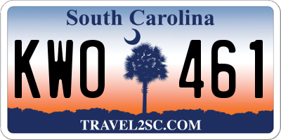 SC license plate KWO461