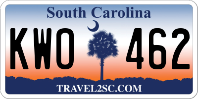 SC license plate KWO462