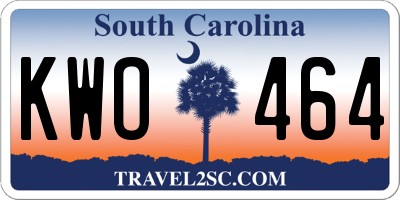 SC license plate KWO464