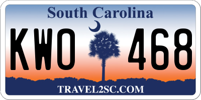SC license plate KWO468