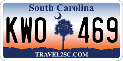 SC license plate KWO469