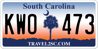 SC license plate KWO473