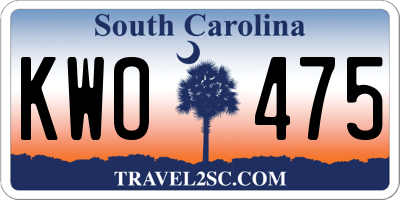 SC license plate KWO475