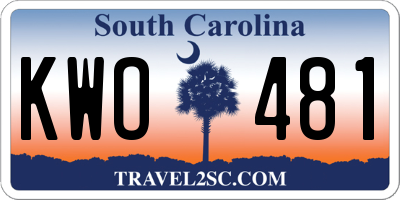 SC license plate KWO481