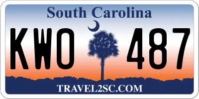 SC license plate KWO487