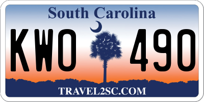 SC license plate KWO490