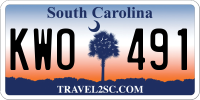 SC license plate KWO491