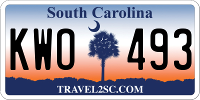 SC license plate KWO493