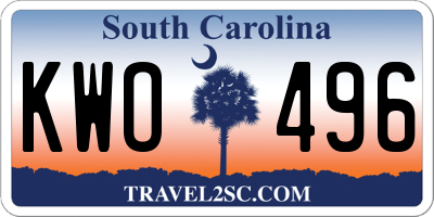 SC license plate KWO496
