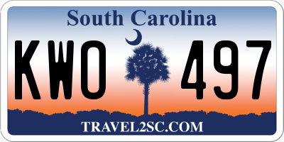 SC license plate KWO497