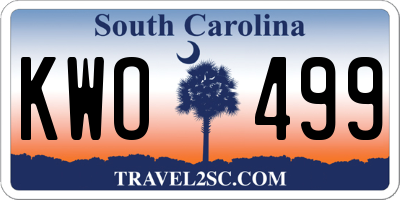 SC license plate KWO499