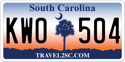 SC license plate KWO504