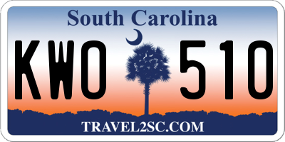 SC license plate KWO510