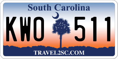 SC license plate KWO511
