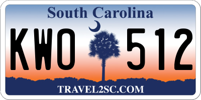 SC license plate KWO512