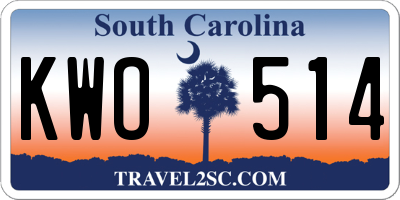 SC license plate KWO514