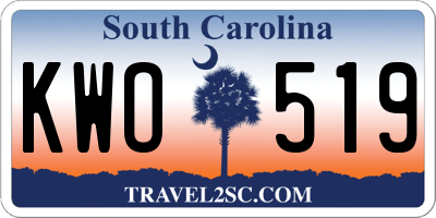 SC license plate KWO519