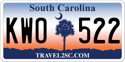 SC license plate KWO522
