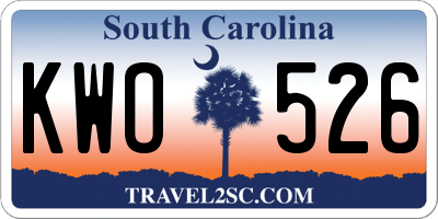 SC license plate KWO526