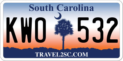 SC license plate KWO532