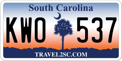 SC license plate KWO537