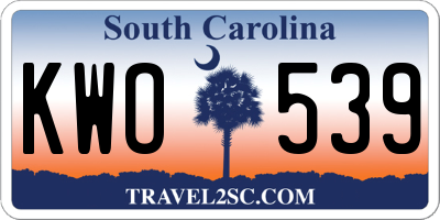 SC license plate KWO539