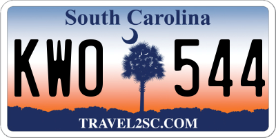 SC license plate KWO544