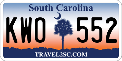 SC license plate KWO552