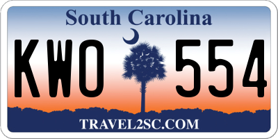 SC license plate KWO554