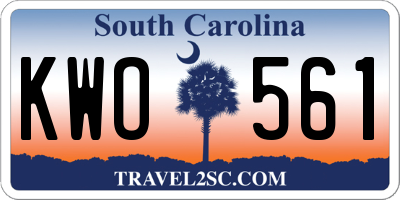 SC license plate KWO561