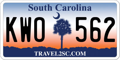 SC license plate KWO562