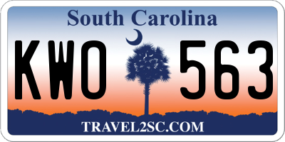 SC license plate KWO563