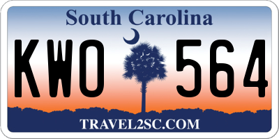 SC license plate KWO564