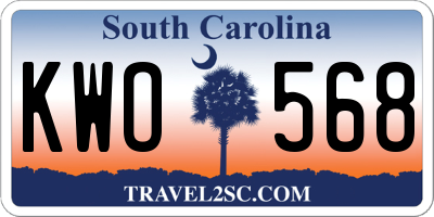 SC license plate KWO568