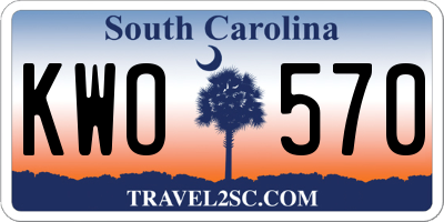 SC license plate KWO570