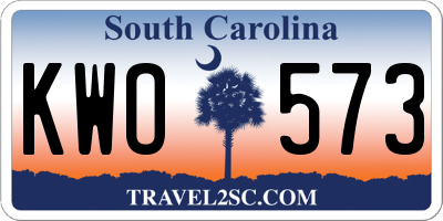 SC license plate KWO573