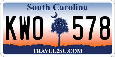 SC license plate KWO578